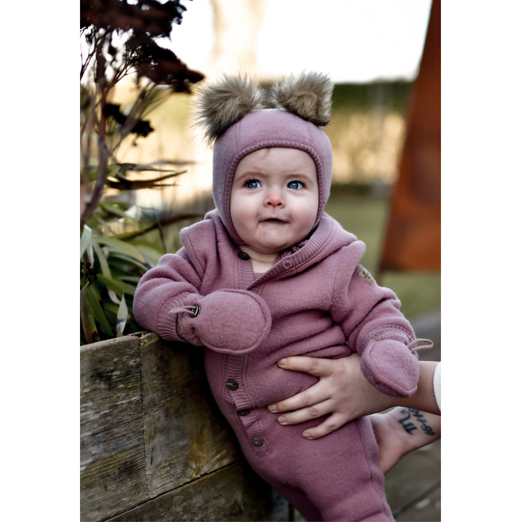 Mikk-Line Baby Ulddragt Hætte Uld Burlwood