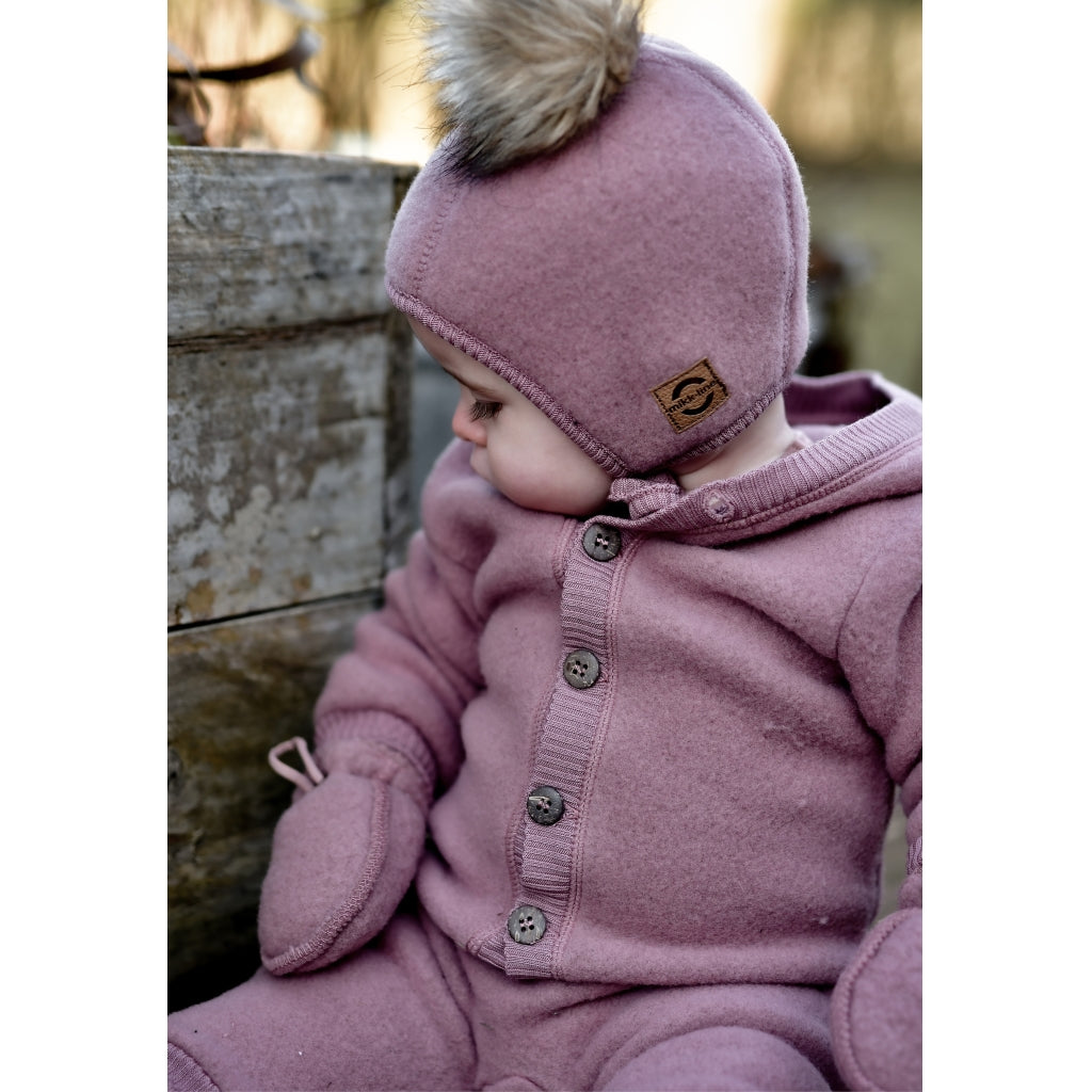 Mikk-Line Baby Ulddragt Hætte Uld Burlwood