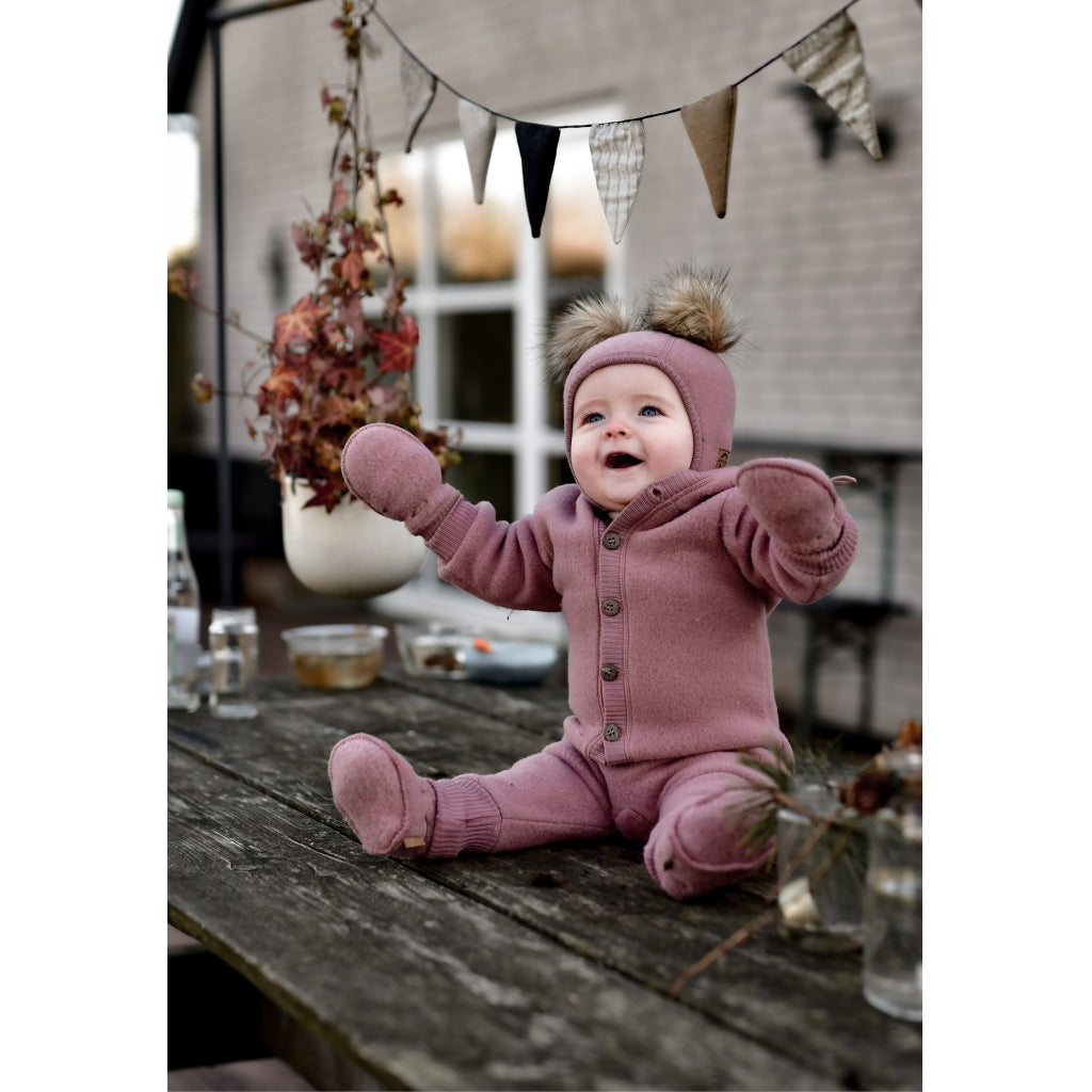 Mikk-Line Baby Ulddragt Hætte Uld Burlwood