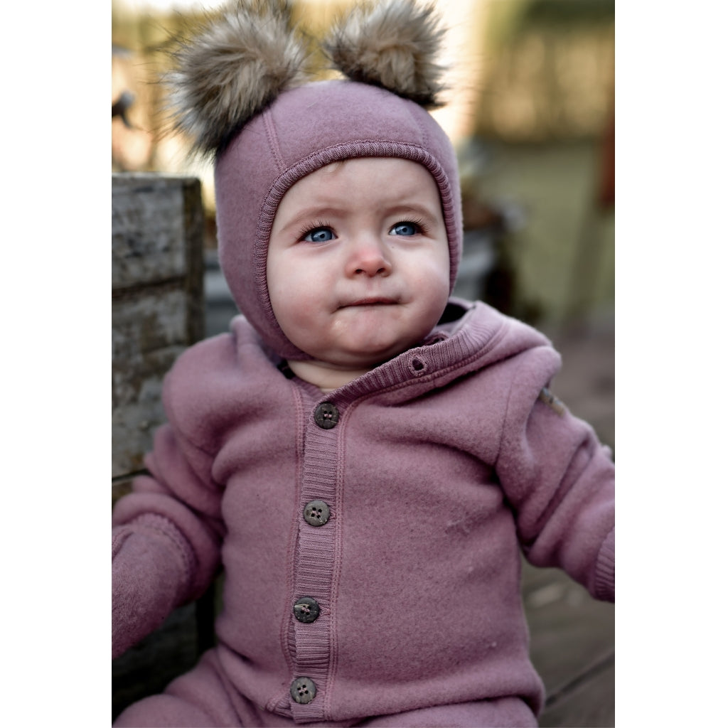 Mikk-Line Baby Ulddragt Hætte Uld Burlwood