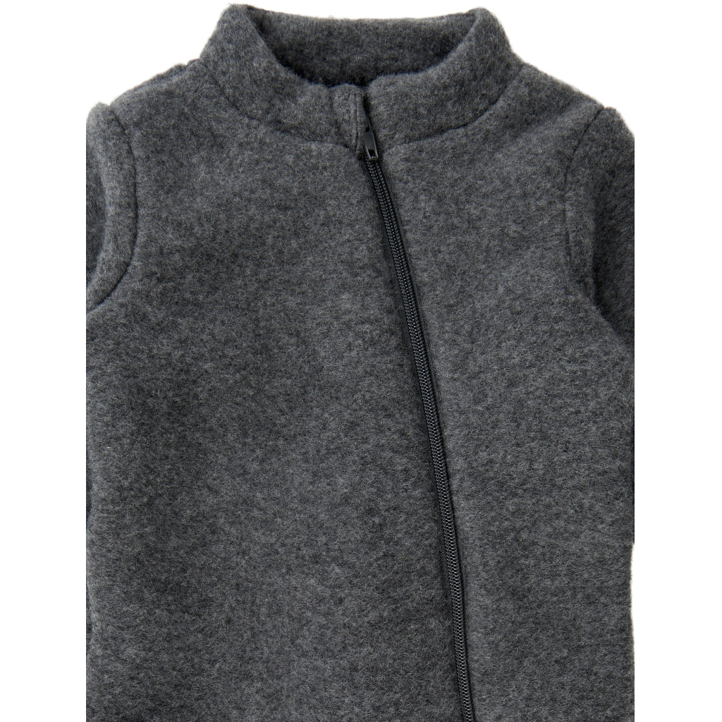Mikk-Line Baby Ulddragt (Ribkant) Uld Anthracite Melange