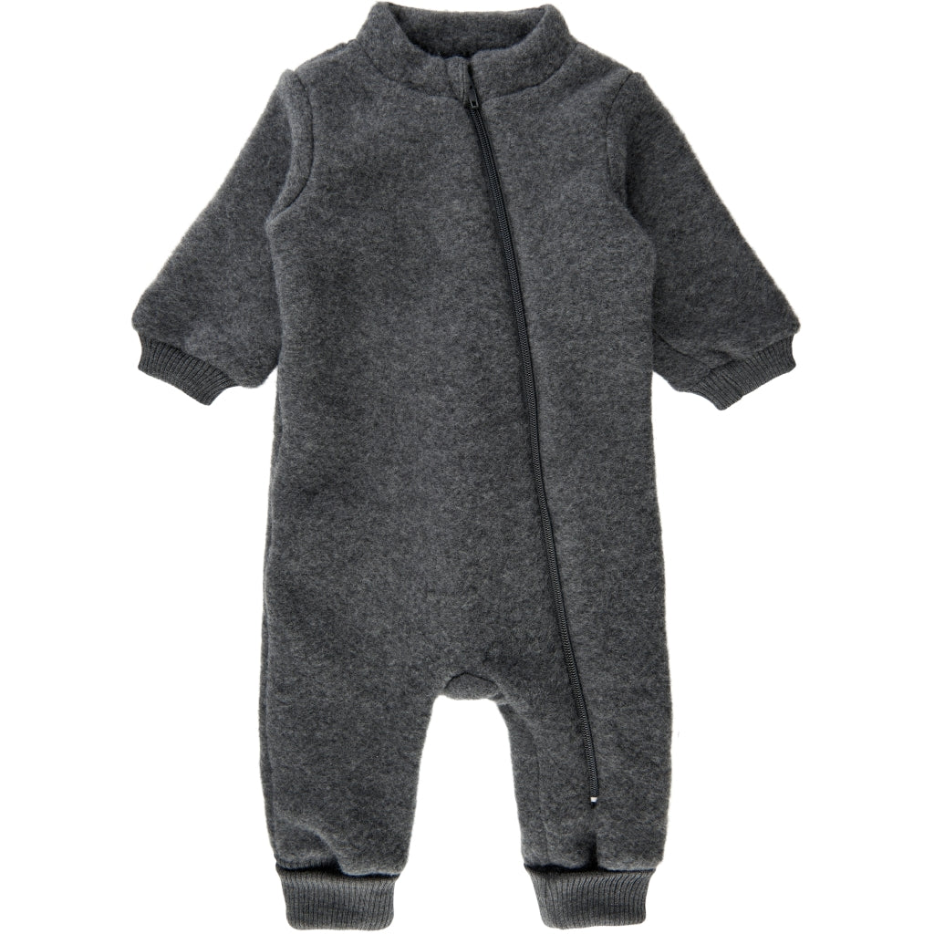 Mikk-Line Baby Ulddragt (Ribkant) Uld Anthracite Melange