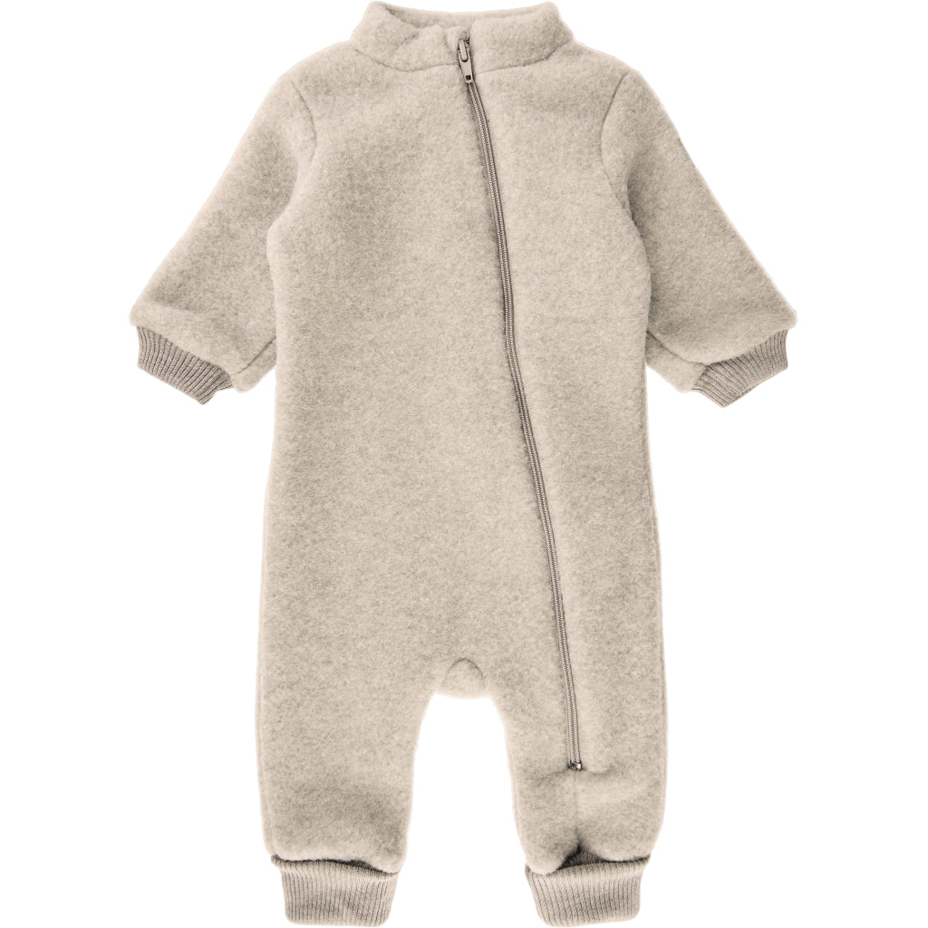 Mikk-Line Baby Ulddragt (Ribkant) Uld Melange Offwhite