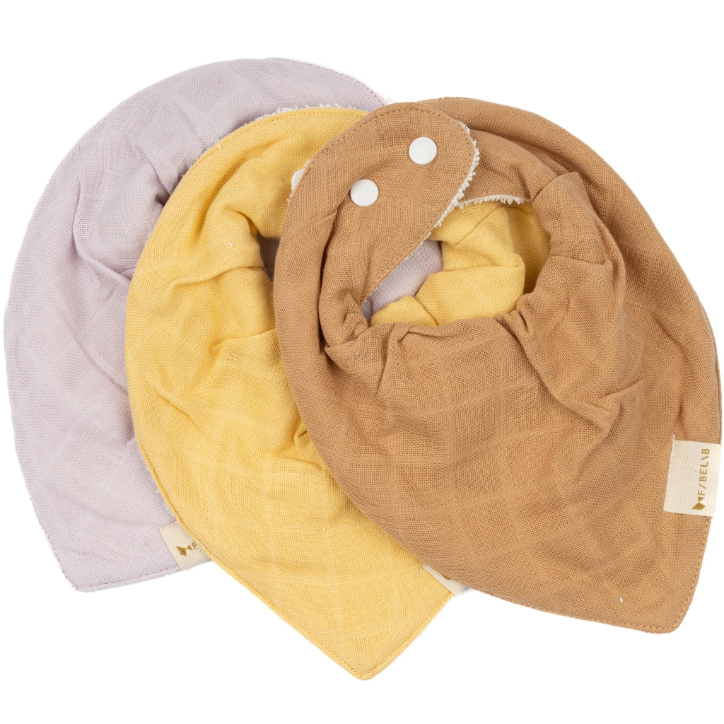 Fabelab Bandana Bib - Star Dust - 3 pack Hagesmække og savlesmække Lilac
