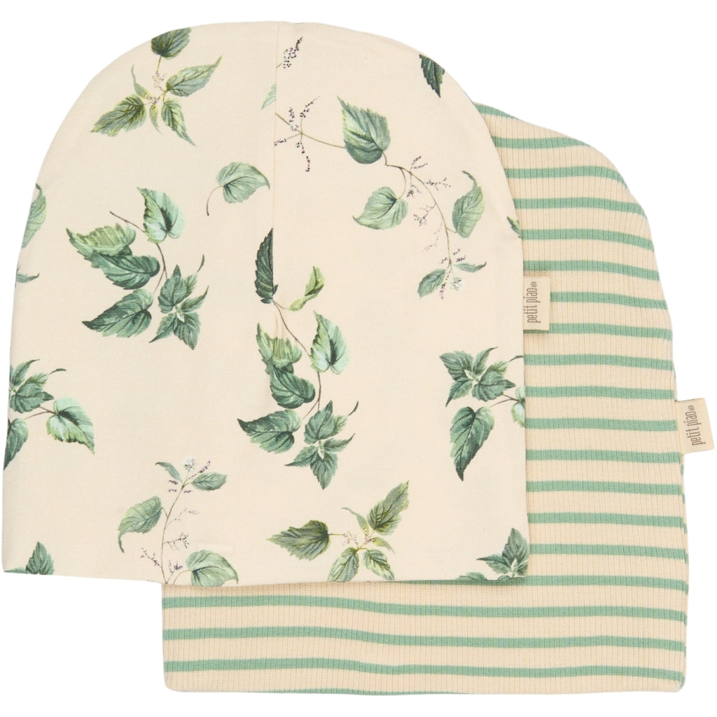 PETIT PIAO Beanie Hat Printed Huer Granite Green