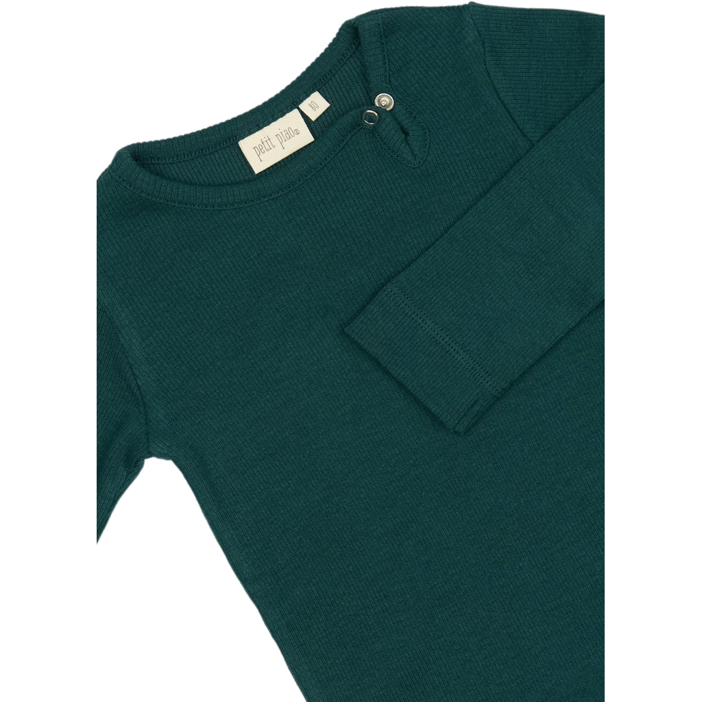 PETIT PIAO Body L/S Modal Bodystockings Dark Sea