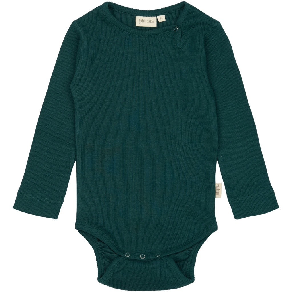 PETIT PIAO Body L/S Modal Bodystockings Dark Sea