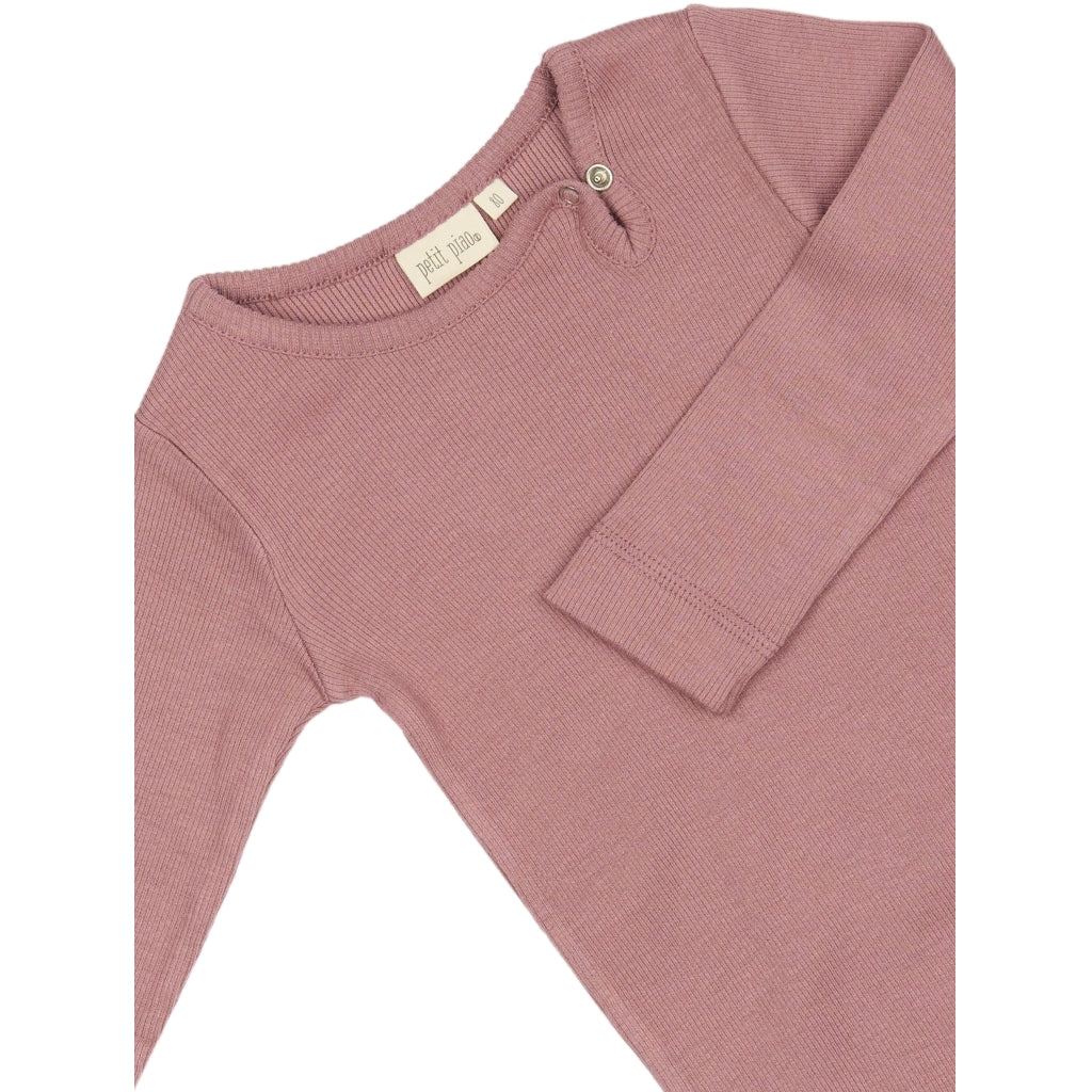 PETIT PIAO Body L/S Modal Bodystockings Nostalgia Rose