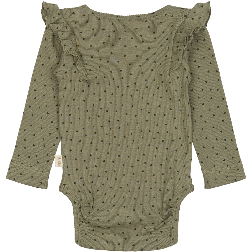 PETIT PIAO Body L/S Modal Bodystockings Dusty Moss/Grape Leaf