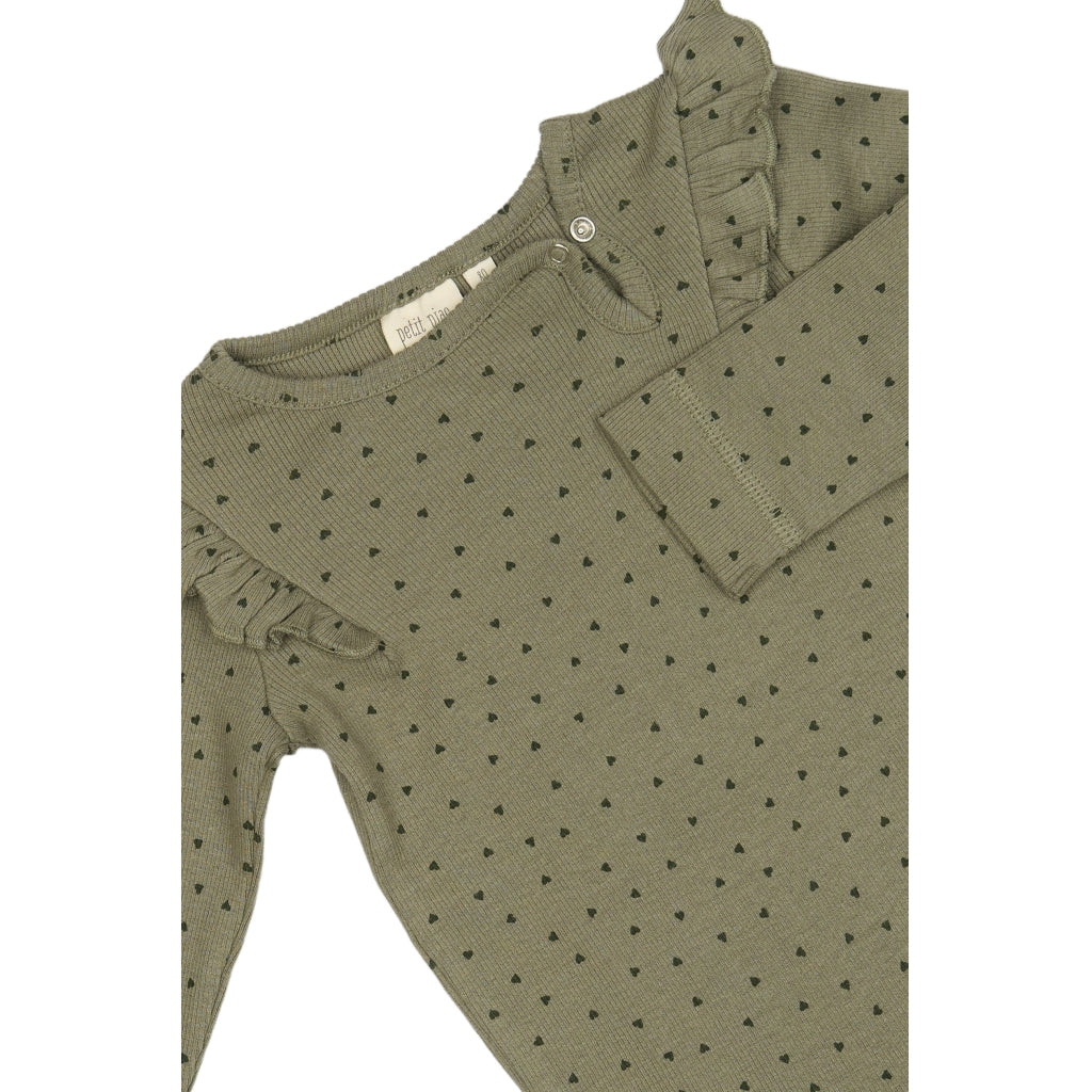 PETIT PIAO Body L/S Modal Bodystockings Dusty Moss/Grape Leaf