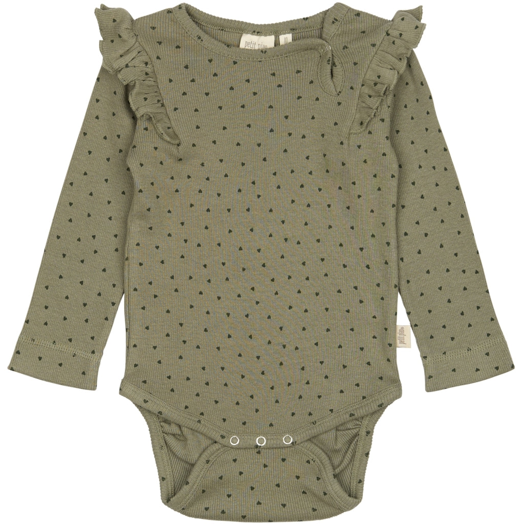 PETIT PIAO Body L/S Modal Bodystockings Dusty Moss/Grape Leaf