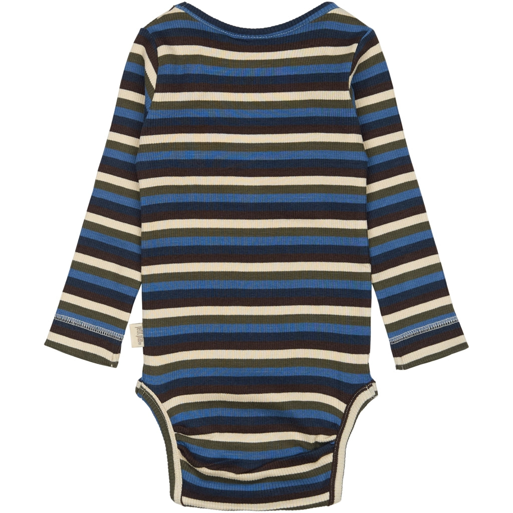 PETIT PIAO Body L/S Modal Multi Striped Bodystockings True navy multistripe