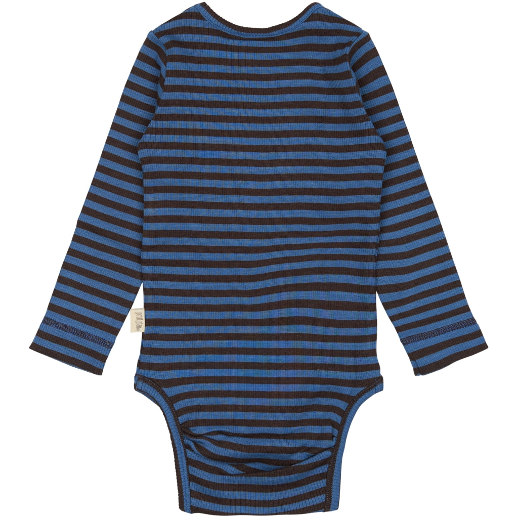 PETIT PIAO Body L/S Modal Striped Bodystockings True navy/coffe bean