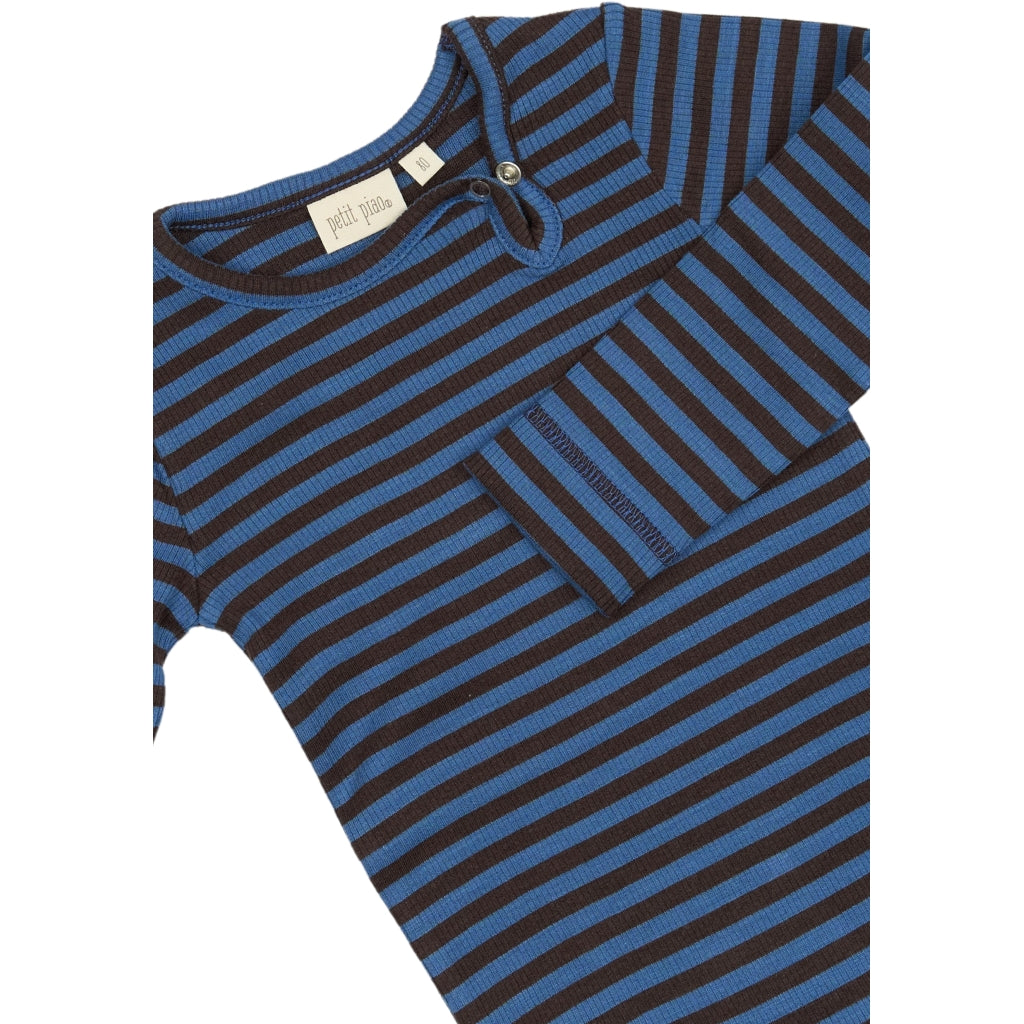 PETIT PIAO Body L/S Modal Striped Bodystockings True navy/coffe bean