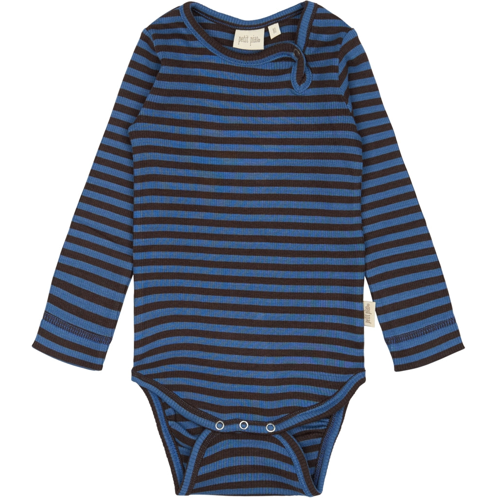 PETIT PIAO Body L/S Modal Striped Bodystockings True navy/coffe bean