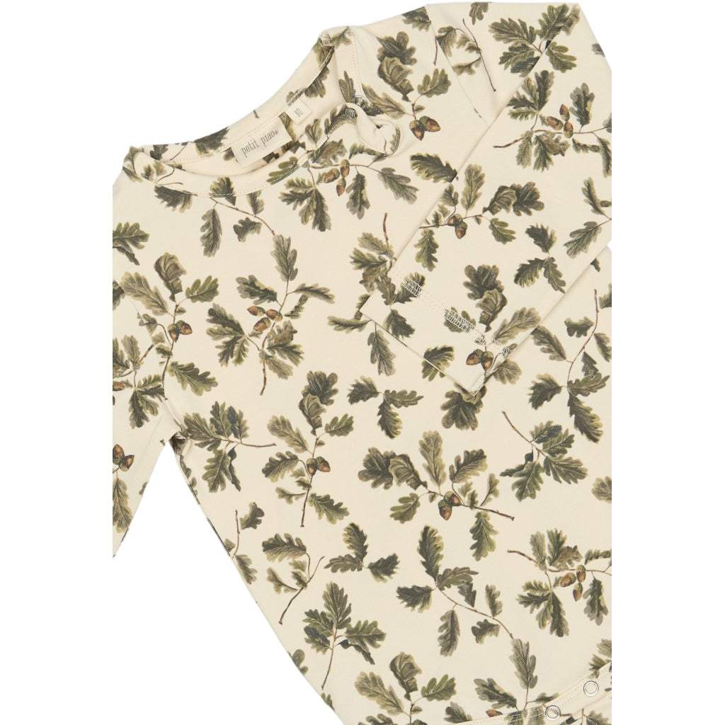 PETIT PIAO Body L/S Printed Bodystockings Oak