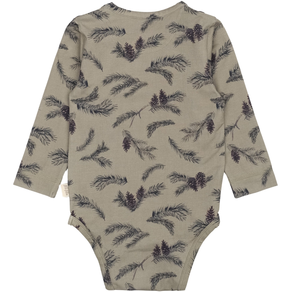 PETIT PIAO Body L/S Printed Bodystockings Pine