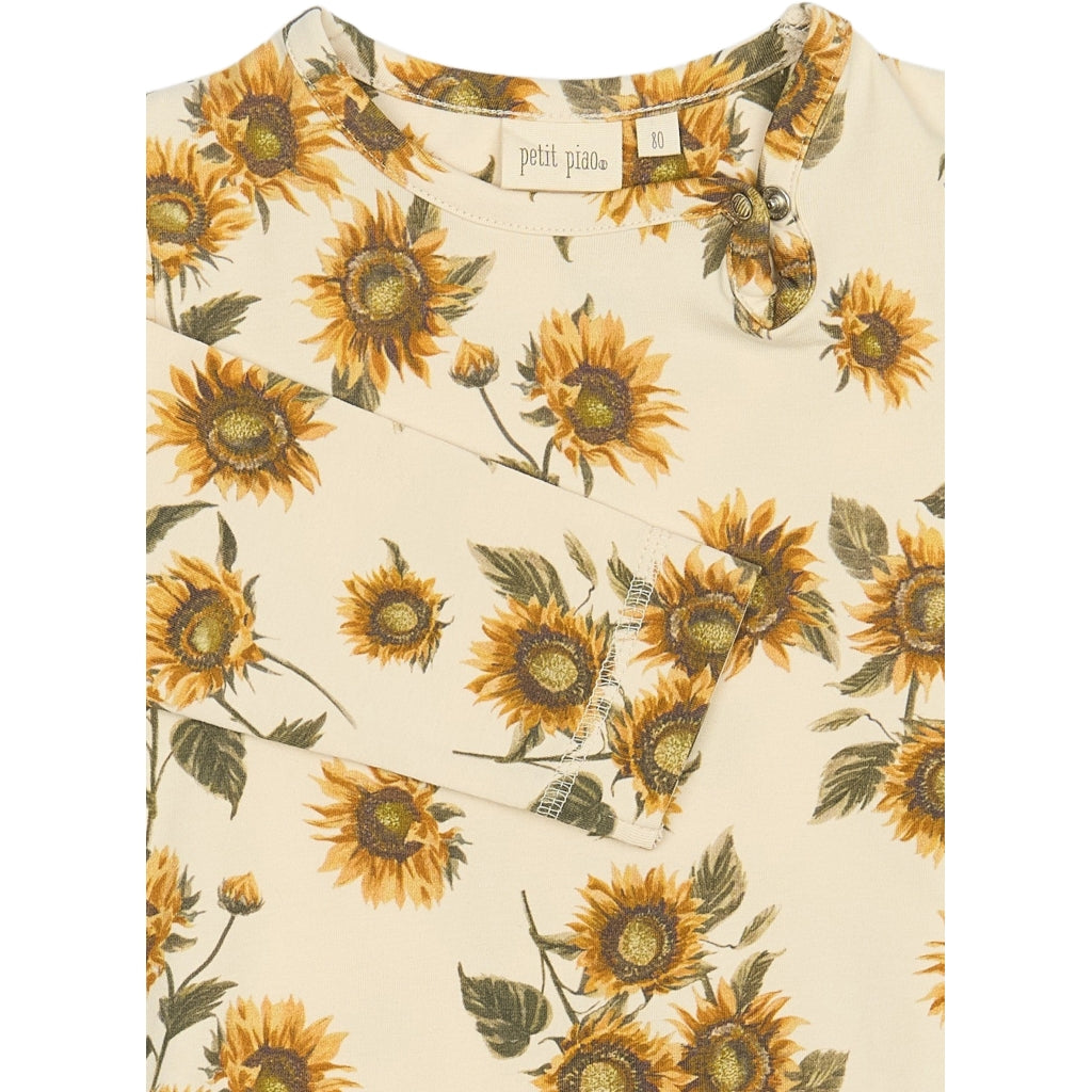 PETIT PIAO Body L/S Printed Bodystockings Sunflower