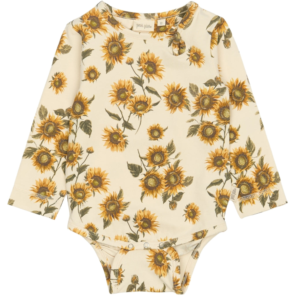 PETIT PIAO Body L/S Printed Bodystockings Sunflower