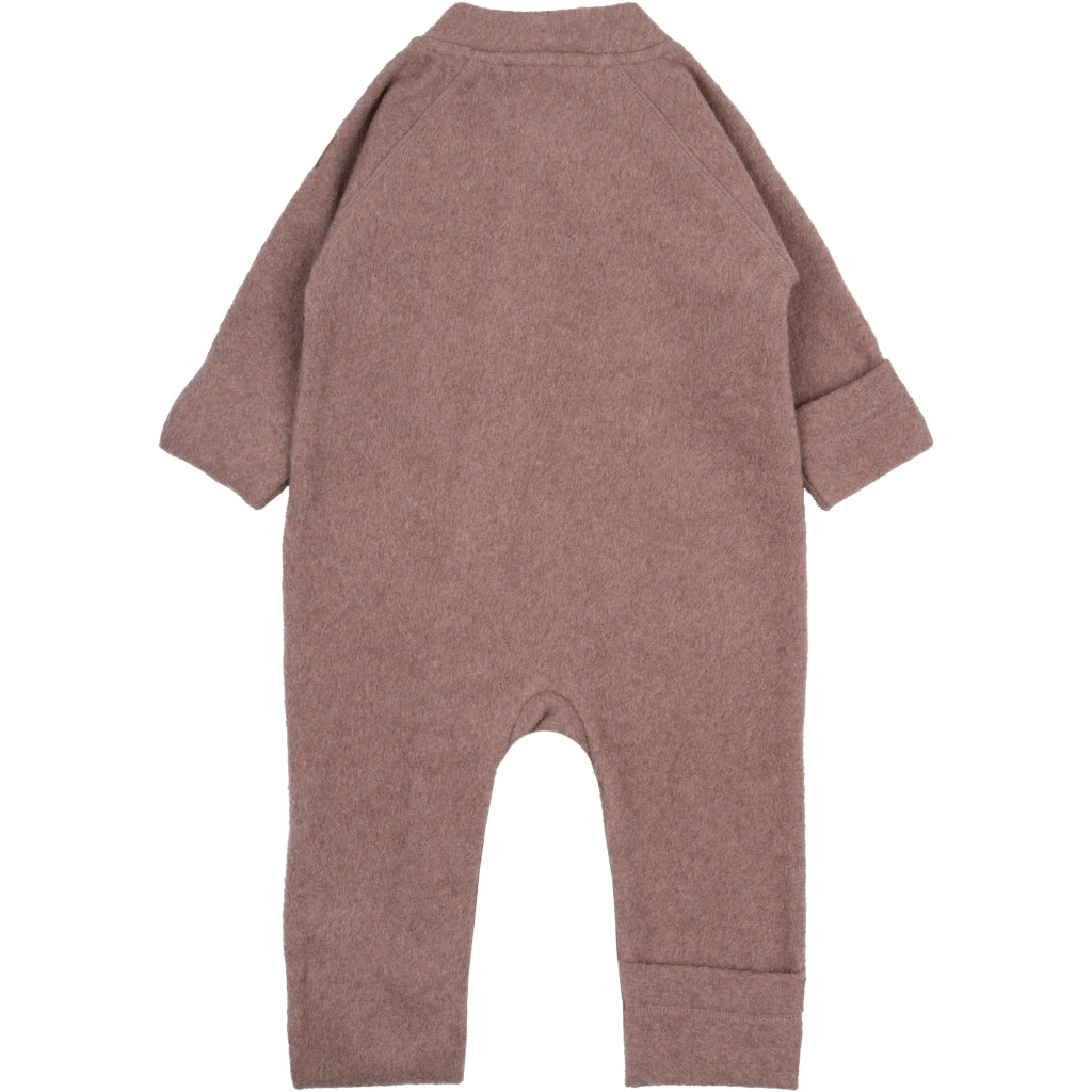 Mikk-Line Bomuld Fleece Baby Heldragt Wholesuit Burlwood Melange