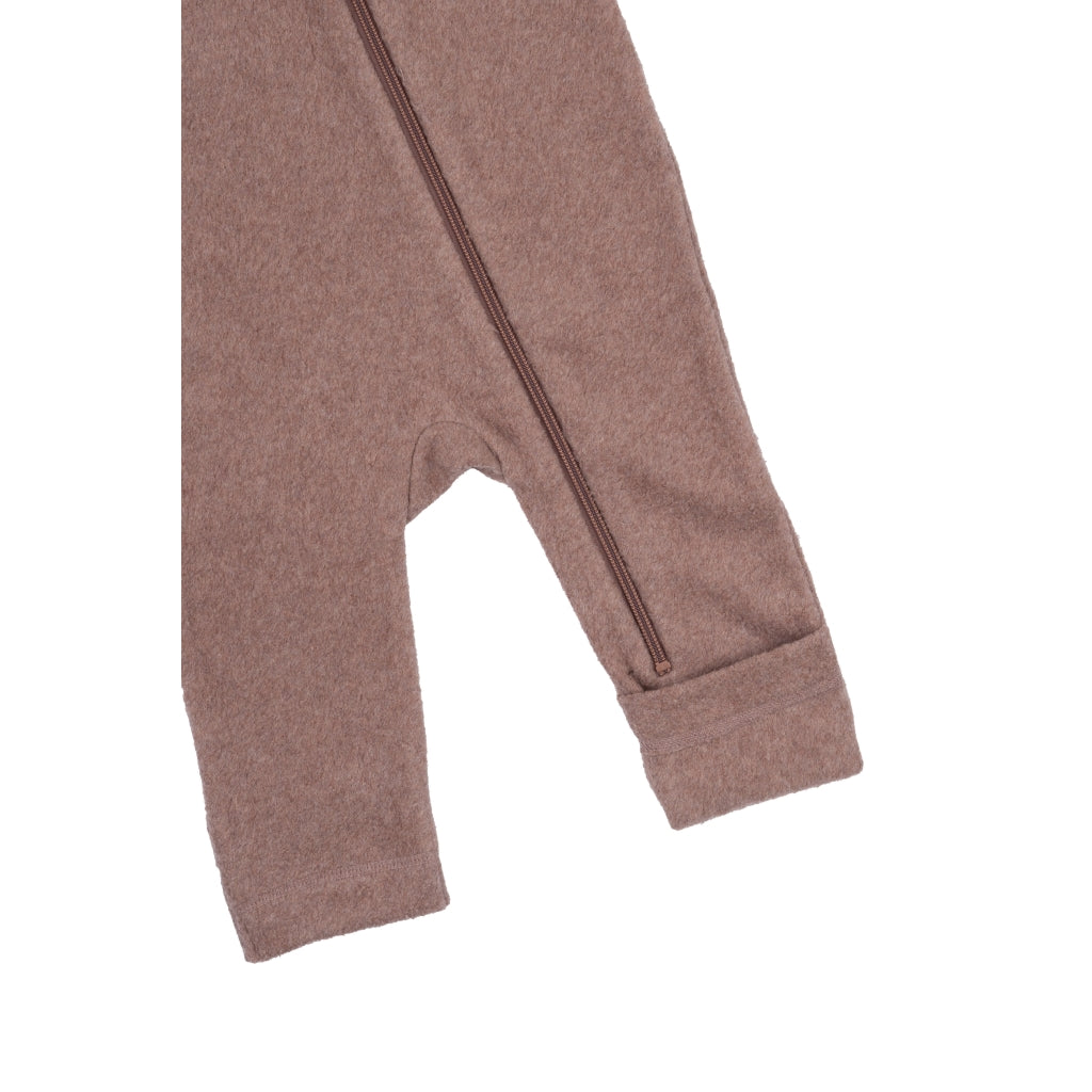 Mikk-Line Bomuld Fleece Baby Heldragt Wholesuit Burlwood Melange