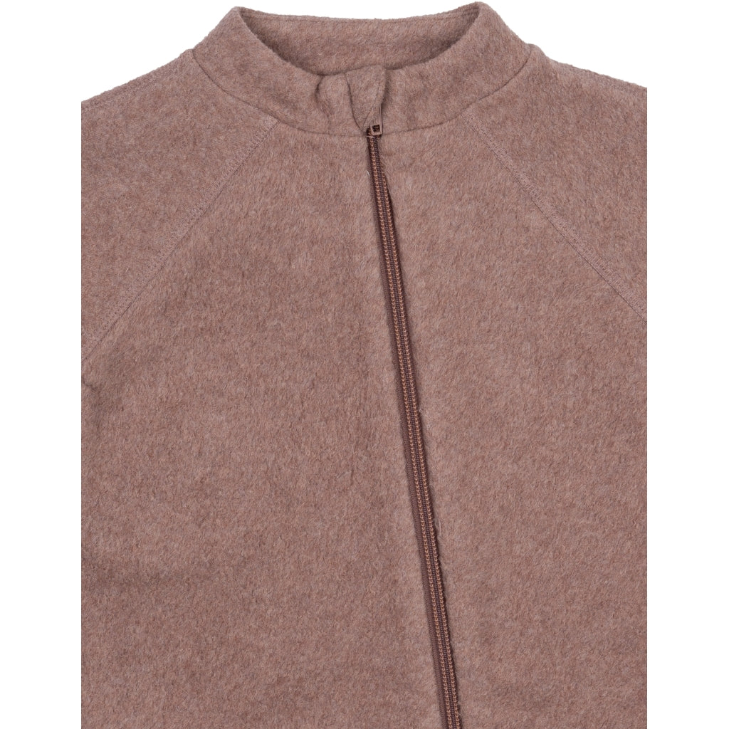 Mikk-Line Bomuld Fleece Baby Heldragt Wholesuit Burlwood Melange