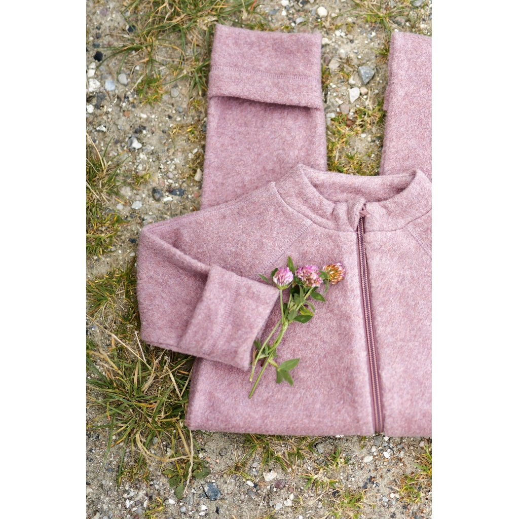 Mikk-Line Bomuld Fleece Baby Heldragt Wholesuit Burlwood Melange