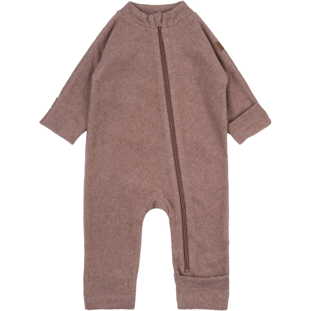 Mikk-Line Bomuld Fleece Baby Heldragt Wholesuit Burlwood Melange