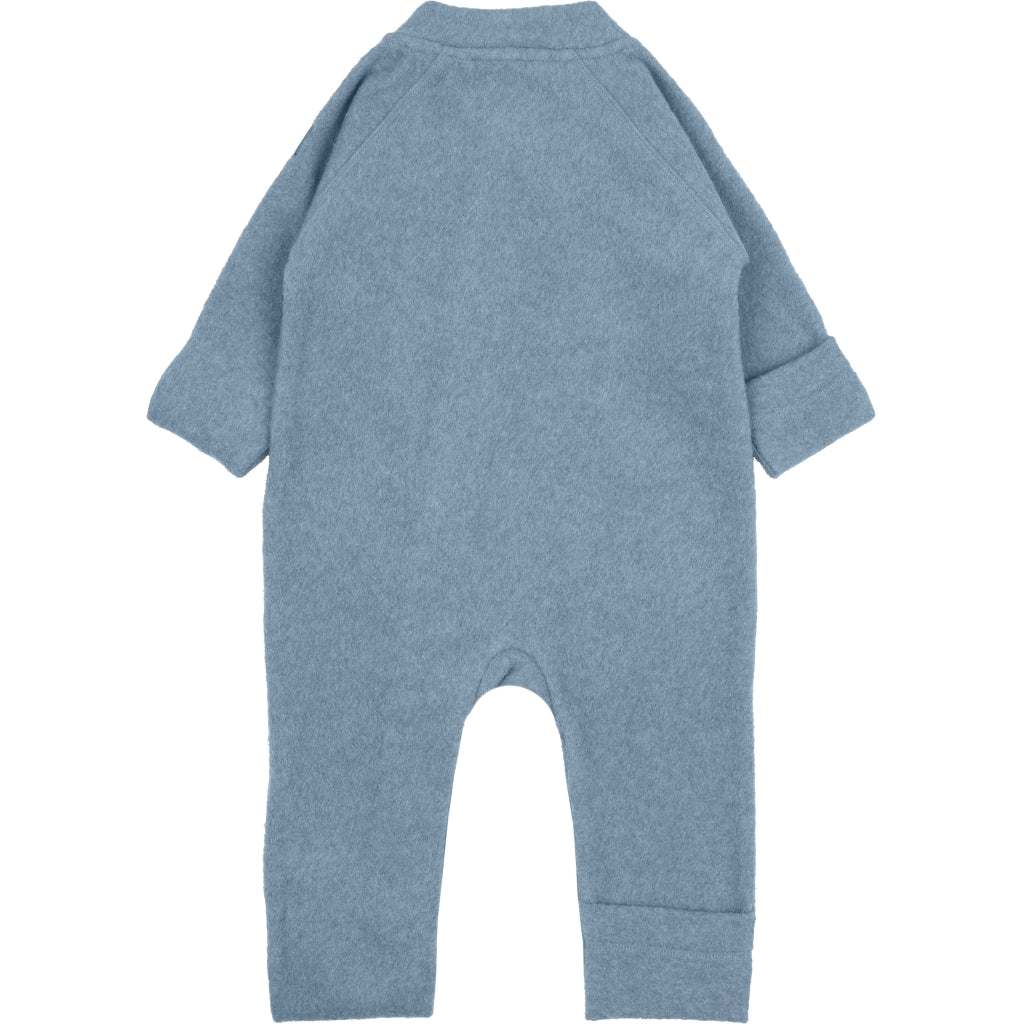 Mikk-Line Bomuld Fleece Baby Heldragt Wholesuit Faded Denim Melange