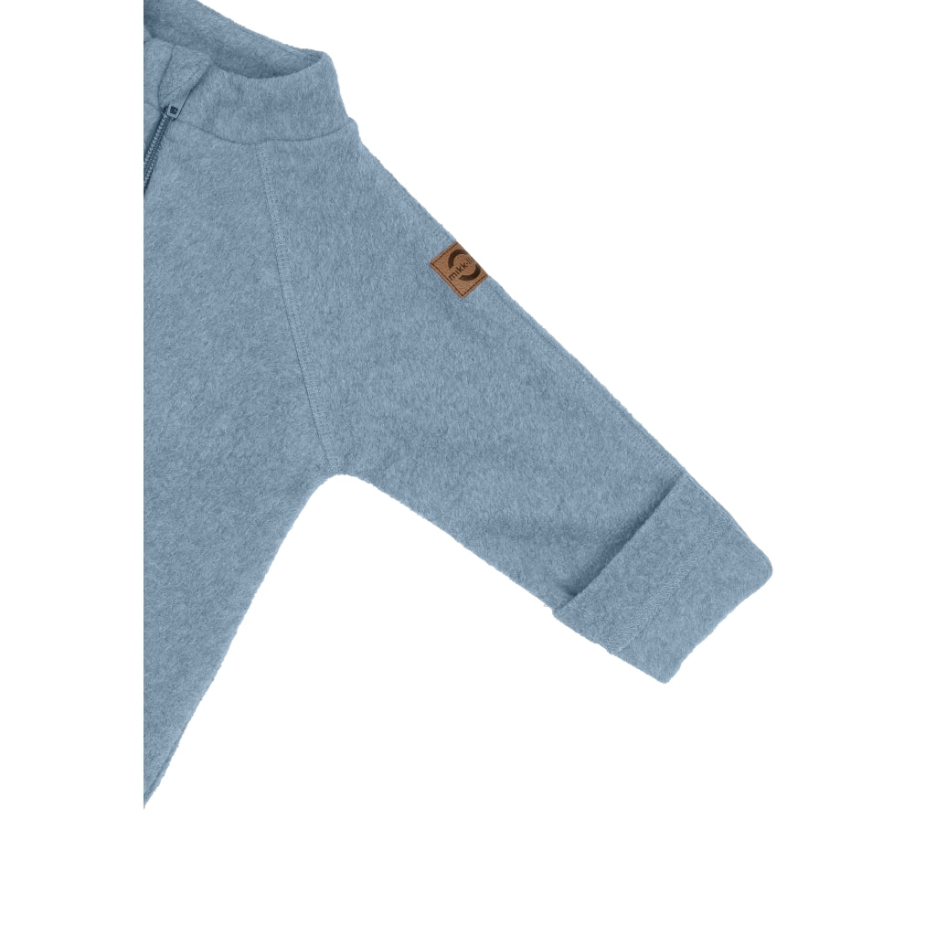 Mikk-Line Bomuld Fleece Baby Heldragt Wholesuit Faded Denim Melange