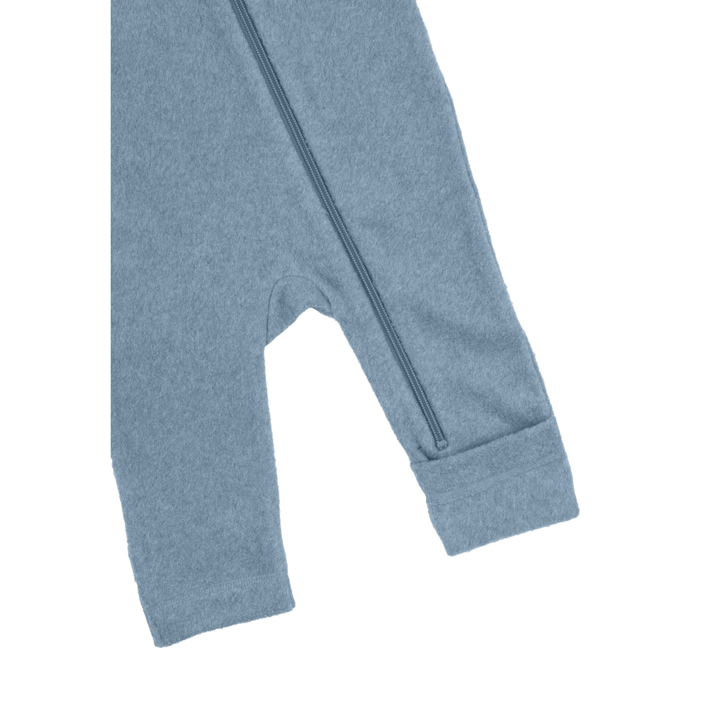 Mikk-Line Bomuld Fleece Baby Heldragt Wholesuit Faded Denim Melange