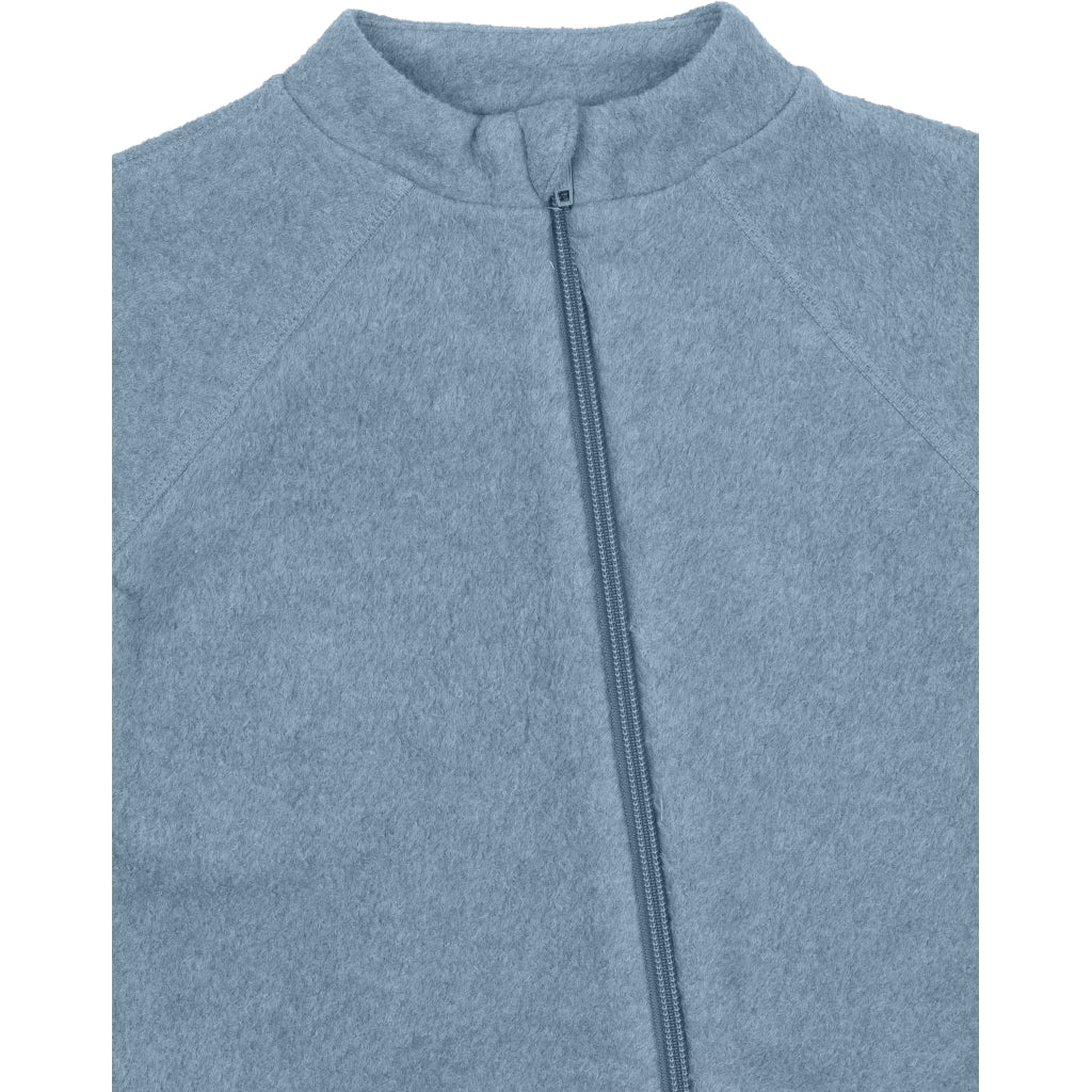 Mikk-Line Bomuld Fleece Baby Heldragt Wholesuit Faded Denim Melange