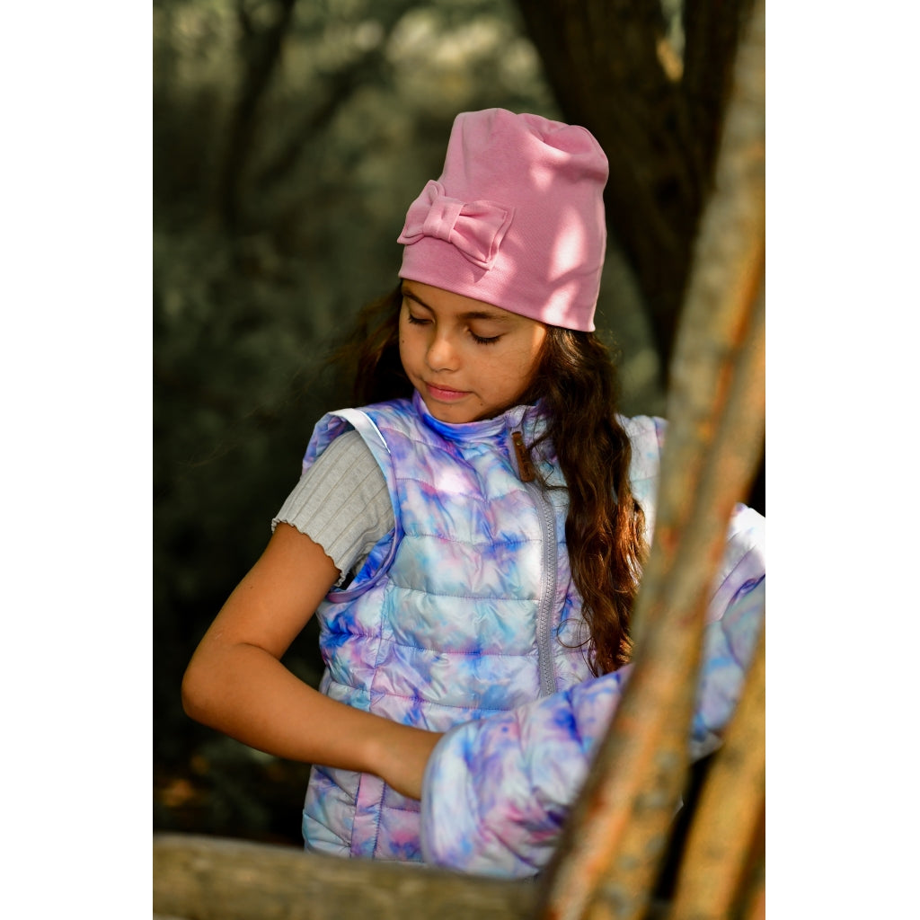 Mikk-Line Bomuld Hat m./Sløjfe (Dobbeltlag) Huer Lilas