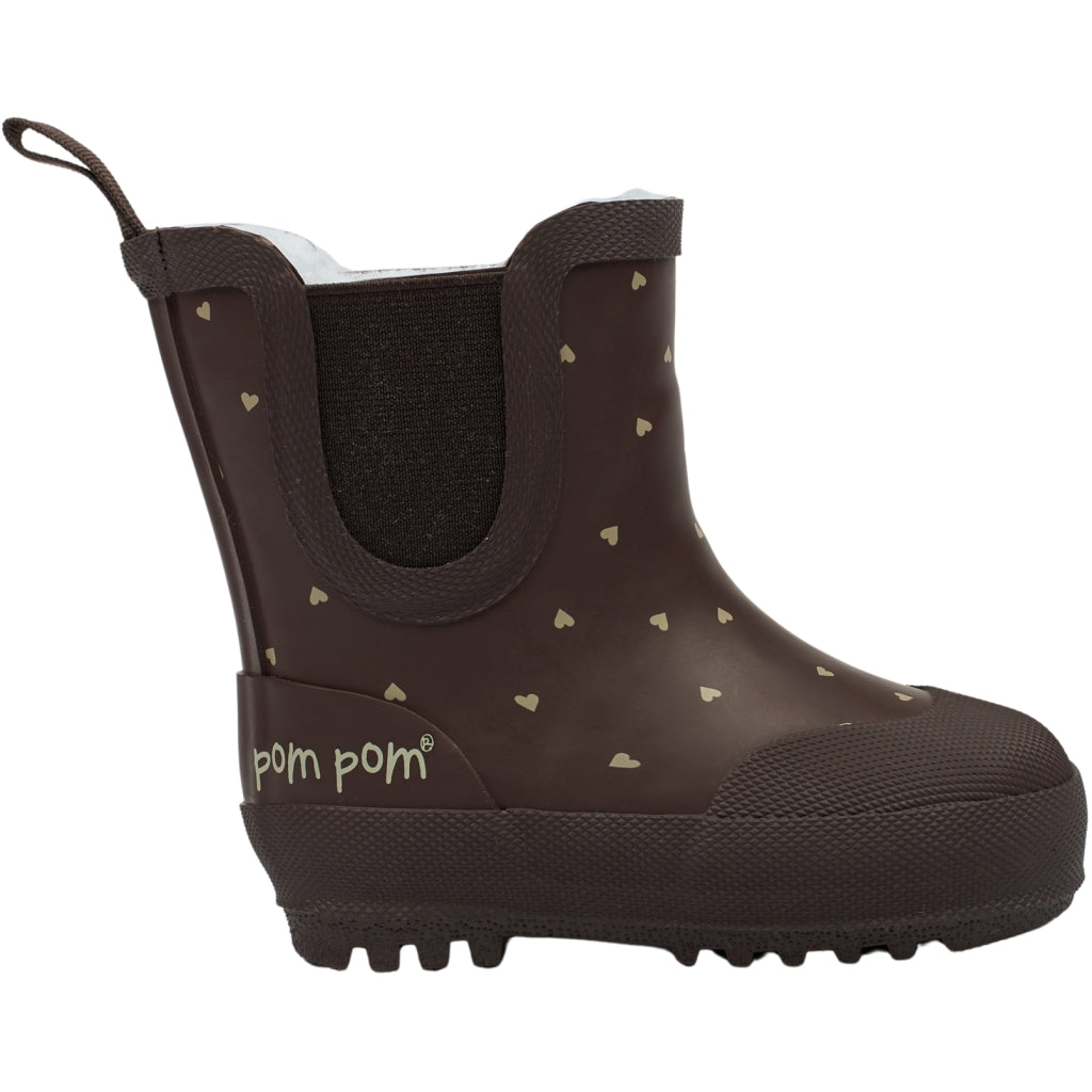 POM POM Brook GumBoots Thermo Ankle Rubber Boots Chocolate Heart
