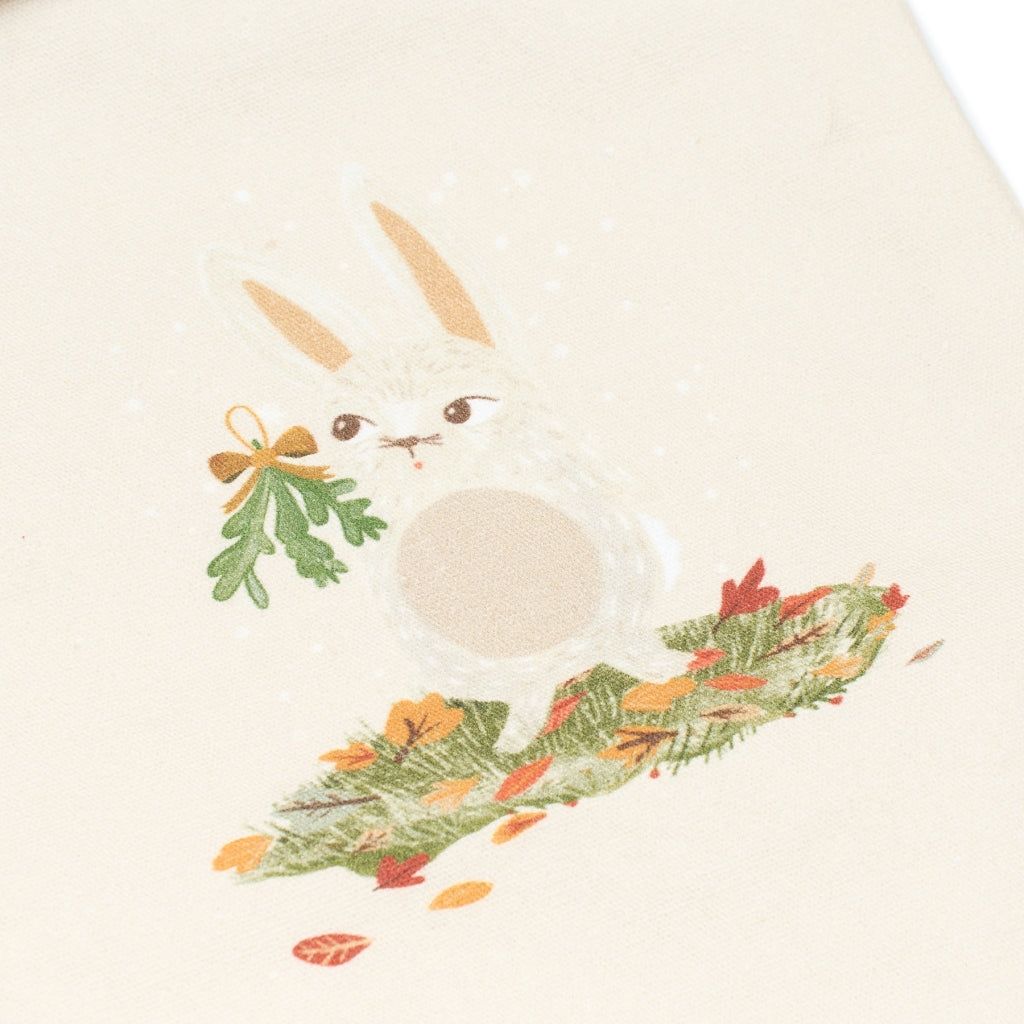 Fabelab Christmas Stocking - printed - Woodland Bunny Decoration Oat Milk