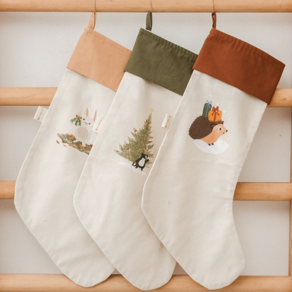 Fabelab Christmas Stocking - printed - Woodland Bunny Decoration Oat Milk