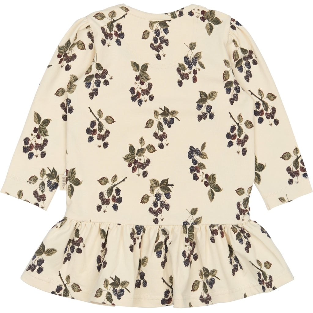 PETIT PIAO Dress L/S Gather Printed Kjoler Black Berry