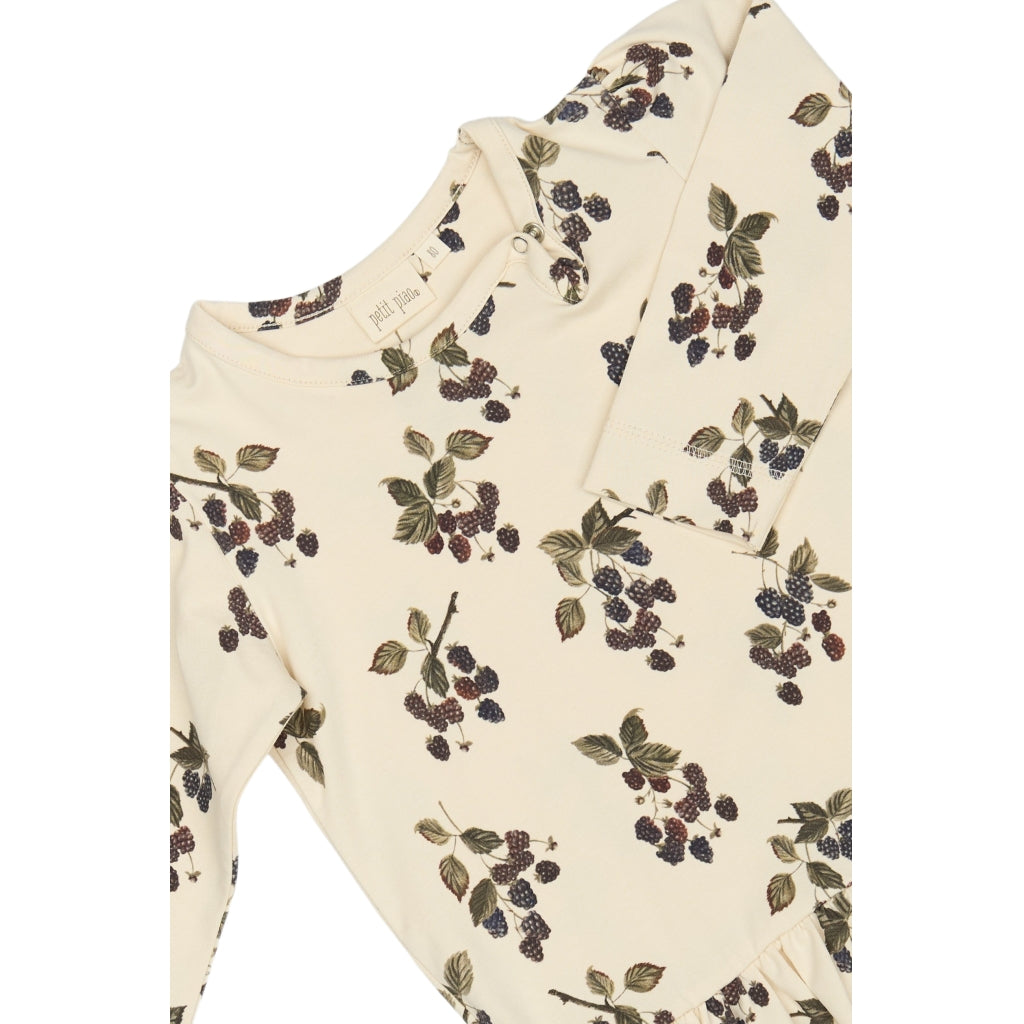 PETIT PIAO Dress L/S Gather Printed Kjoler Black Berry