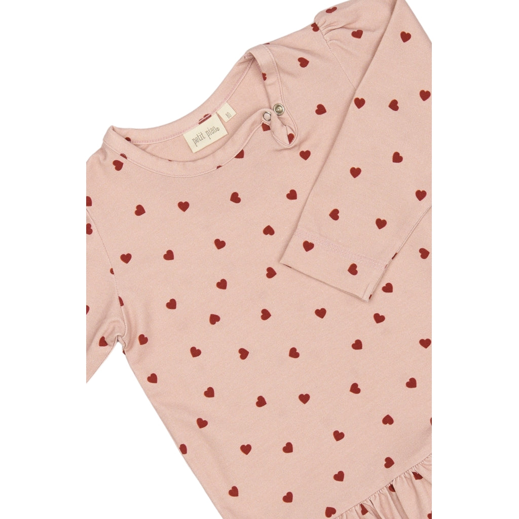 PETIT PIAO Dress L/S Gather Printed Kjoler Heart