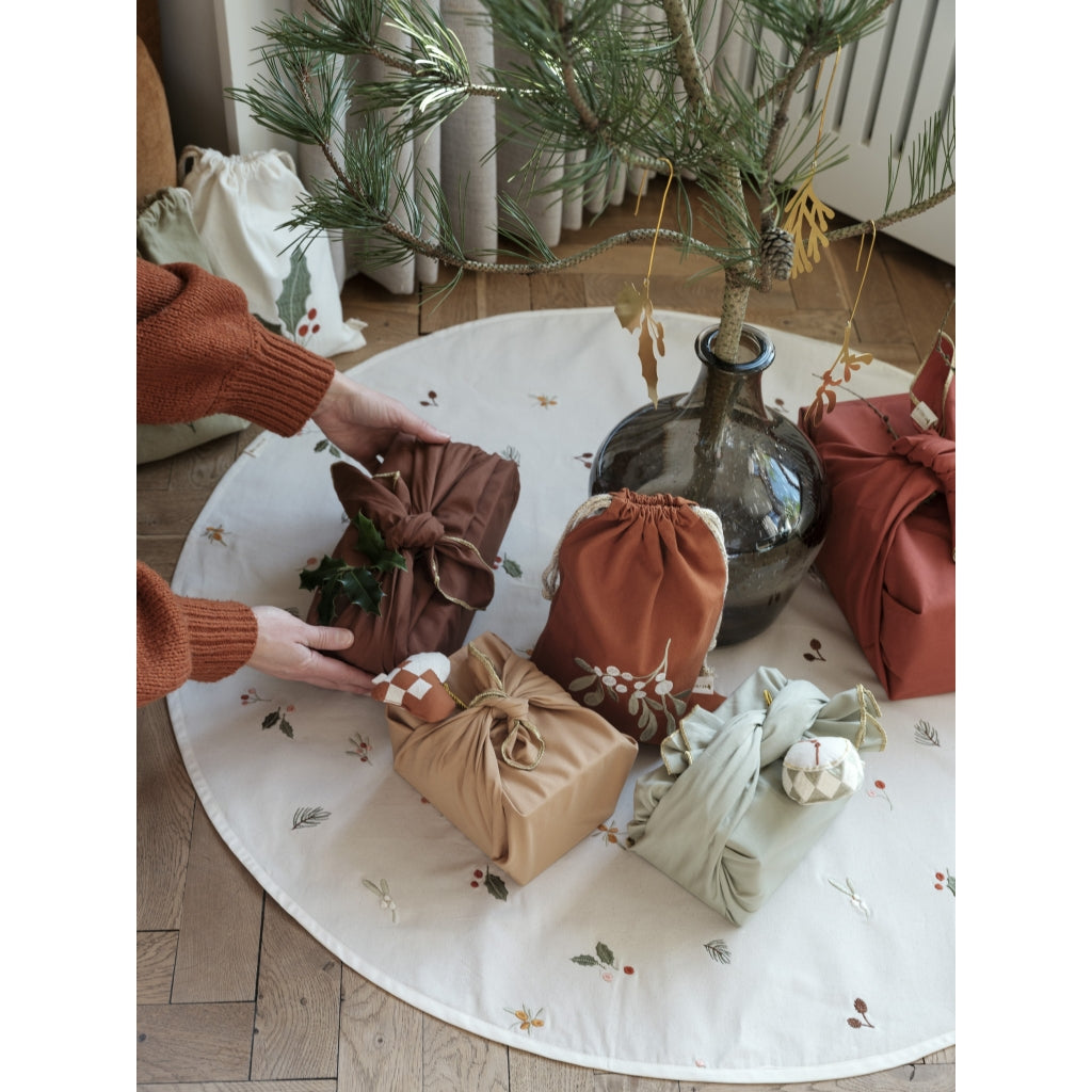 Fabelab Gift Bag - Mistletoe embroidery - Cinnamon Decoration Cinnamon