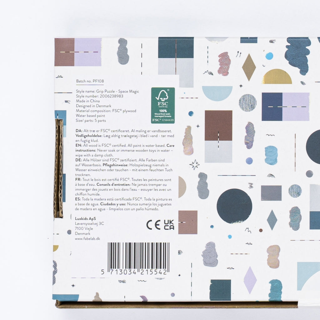 Fabelab Grip Puzzle - Space Magic - Wood Wooden Toys