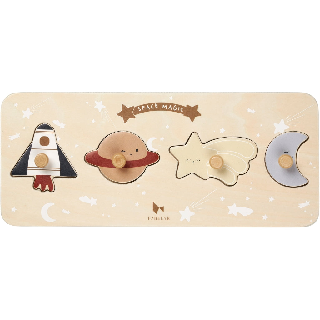 Fabelab Grip Puzzle - Space Magic - Wood Wooden Toys Multi Colours