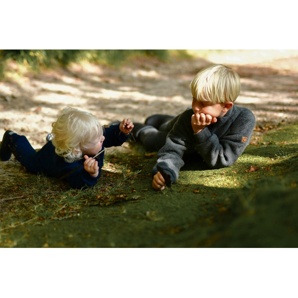 Mikk-Line Junior Uldjakke Uld Anthracite Melange