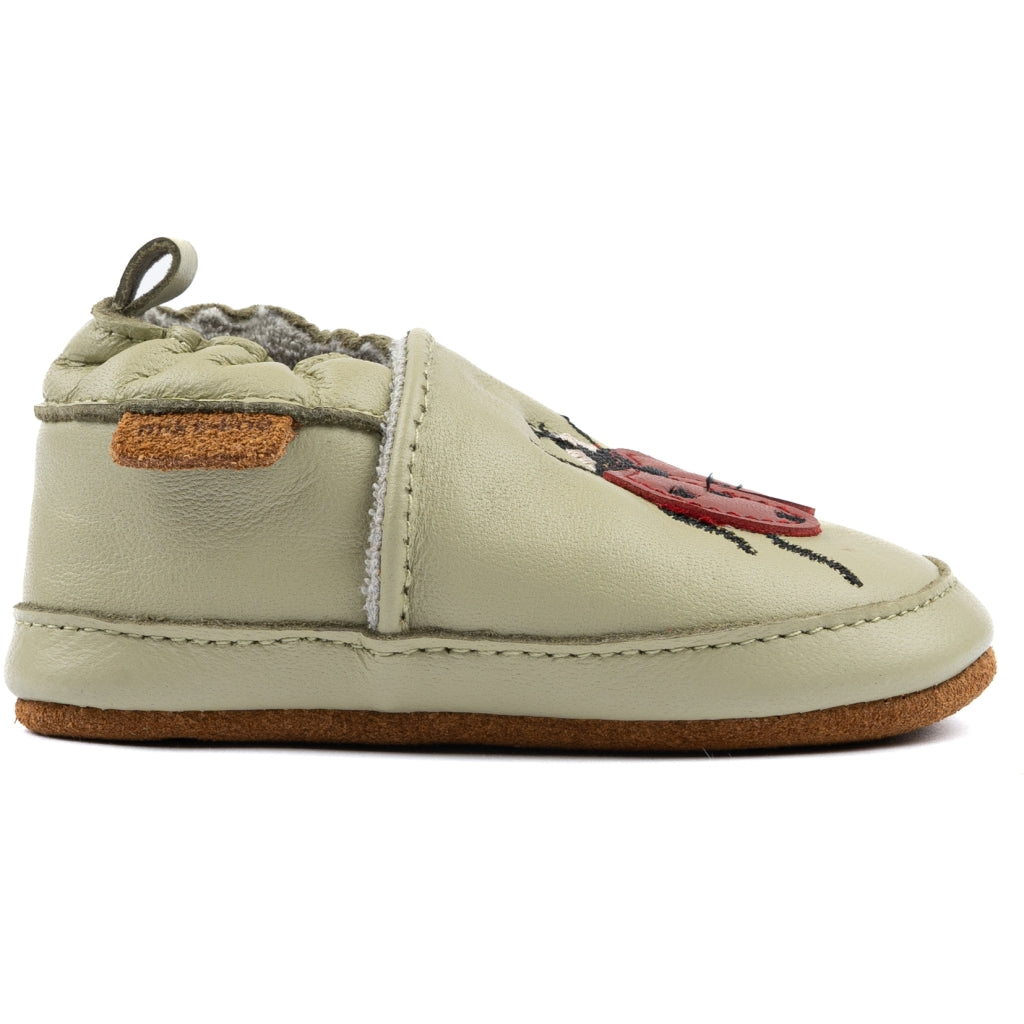 Mikk-Line Læder Hjemmesko (3D details) Slippers Gray green