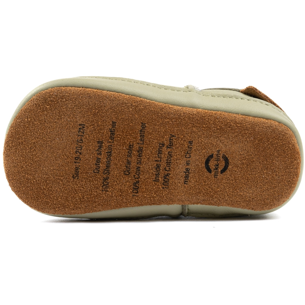 Mikk-Line Læder Hjemmesko (3D details) Slippers Gray green