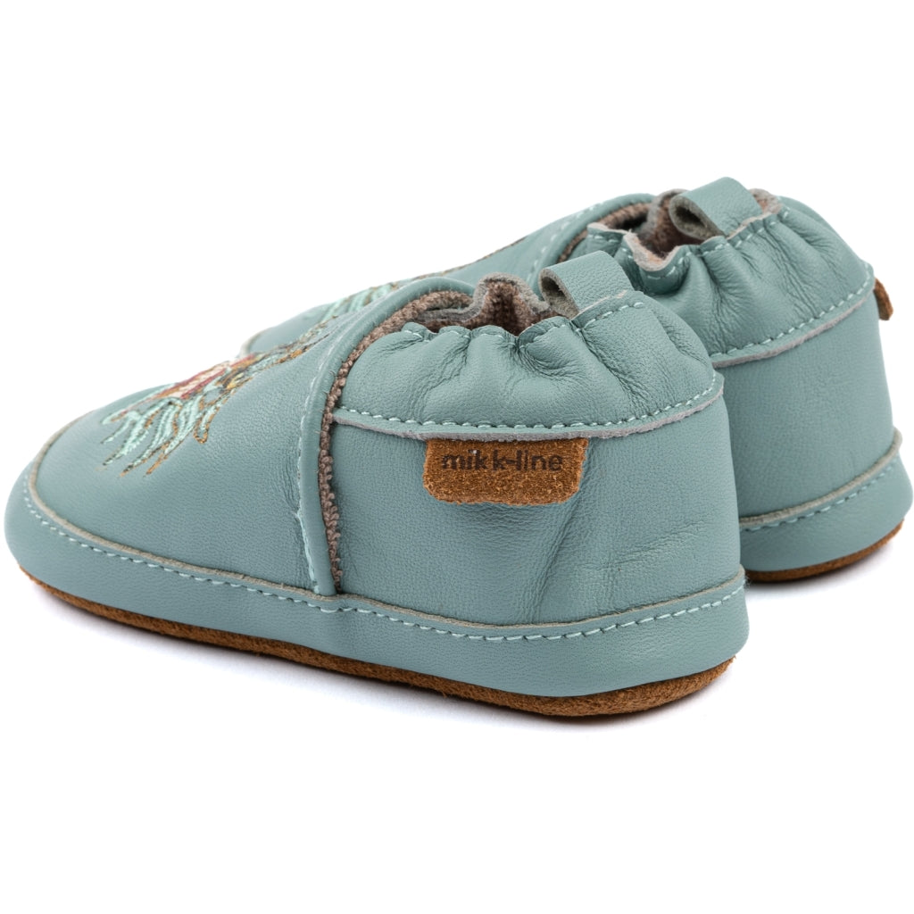 Mikk-Line Læder Hjemmesko (3D details) Slippers Green bay