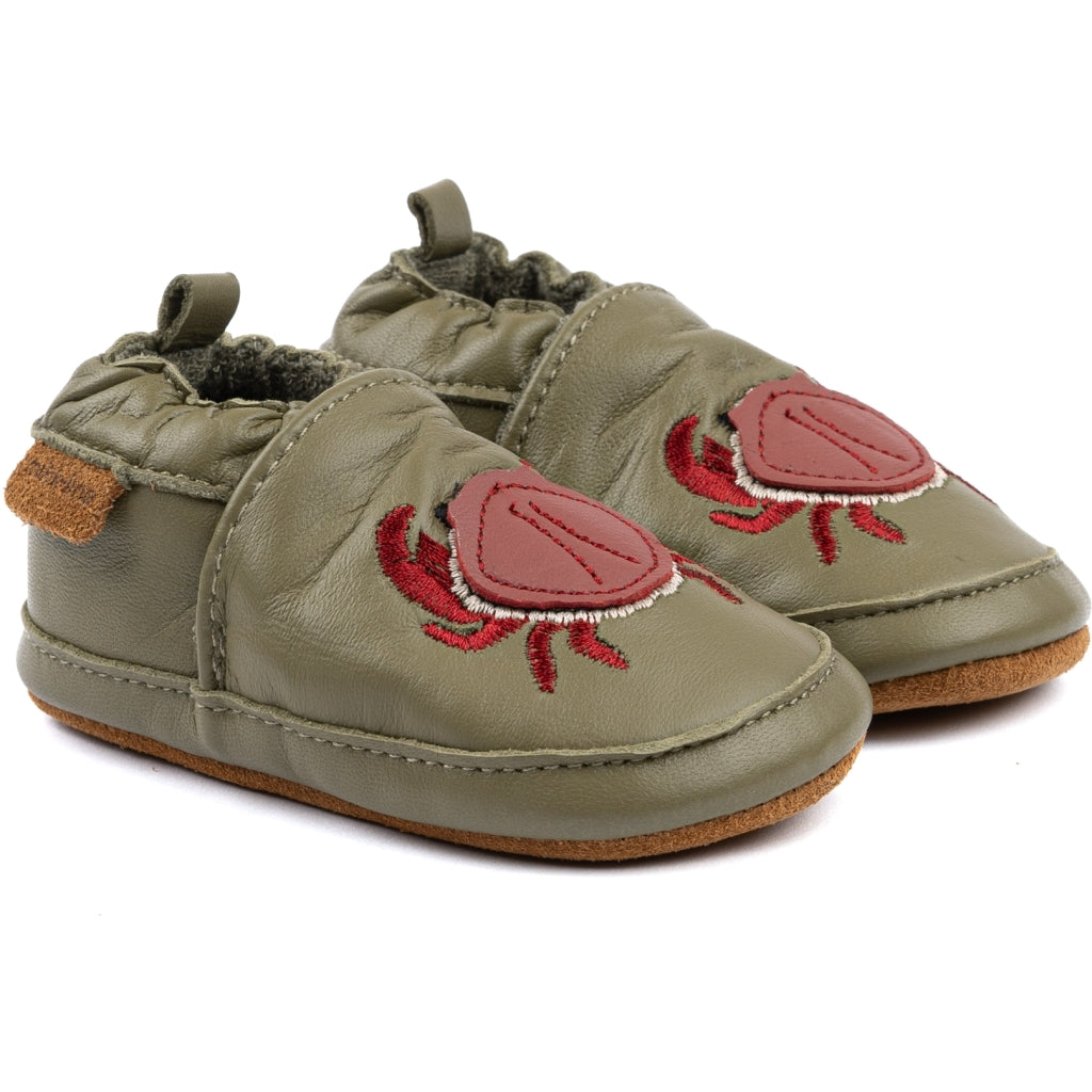 Mikk-Line Læder Hjemmesko (3D details) Slippers Kelp