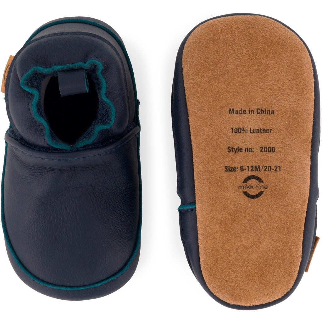 Mikk-Line Læder Hjemmesko (Ensfarvet) Slippers Blue Nights