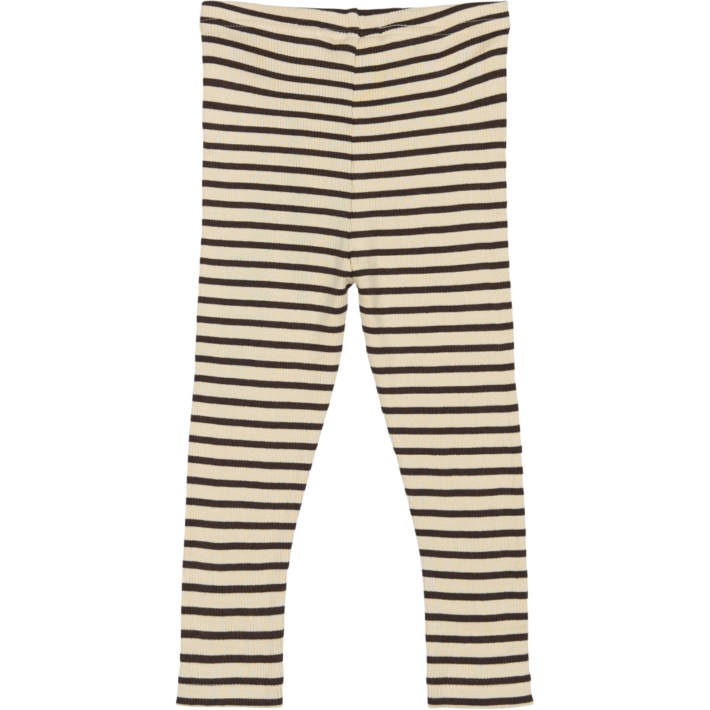 PETIT PIAO Legging Modal Striped Leggings Coffee bean/off white