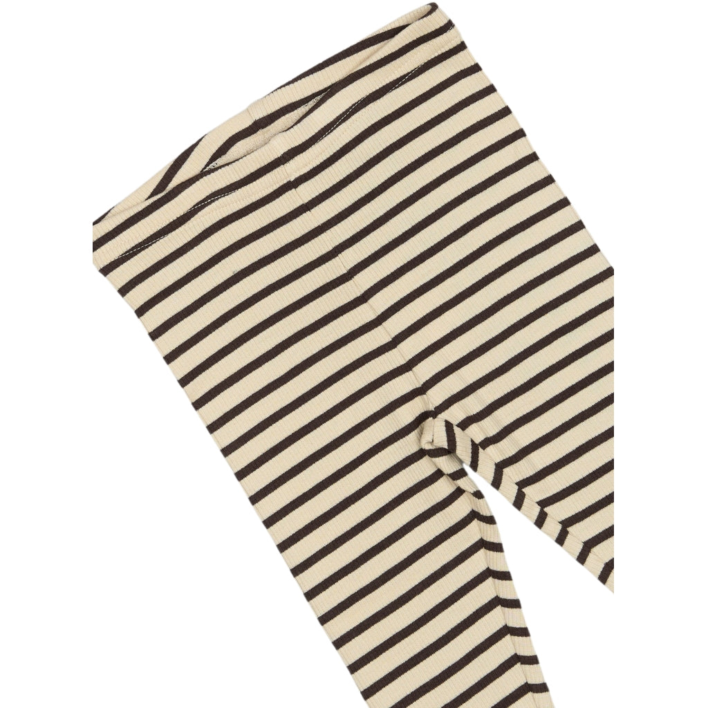 PETIT PIAO Legging Modal Striped Leggings Coffee bean/off white